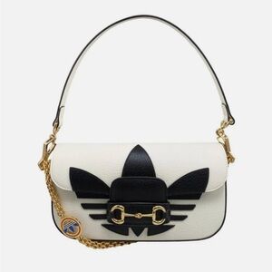 NEW Gucci/Adidas White Horsebit Shoulder Bag